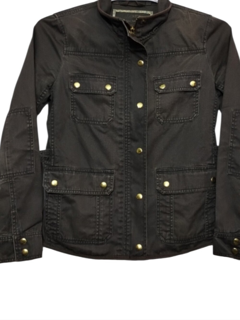 J.Crew Downtown Field Jacket Women's S Utility Preppy Olive Full Button Pockets
